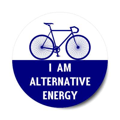 i am alternative energy silhouette bicycle sticker