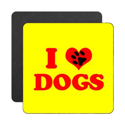 i heart dogs paw prints magnet