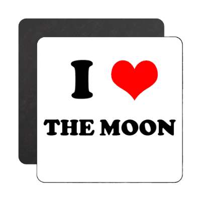 i heart the moon red heart magnet