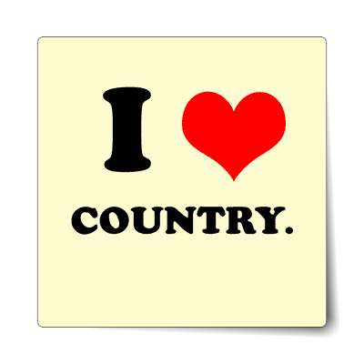 i love country red heart sticker