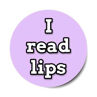 i read lips purple stickers, magnet