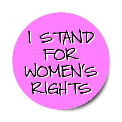 i stand for womens rights handwritten magenta sticker