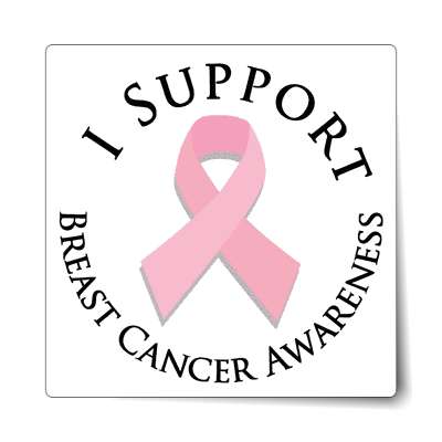 i support breast cancer awareness pink ribbon sticker