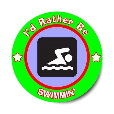 id rather be swimming sticker