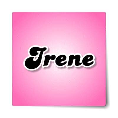 irene female name pink sticker