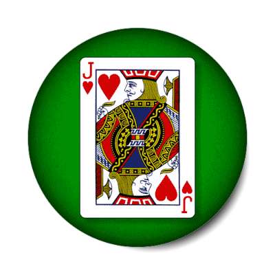 jack of hearts playing card stickers, magnet