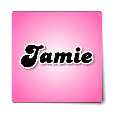 jamie female name pink sticker