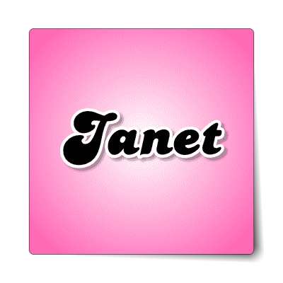 janet female name pink sticker