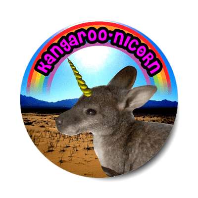 kangaroonicorn wordplay cute sticker