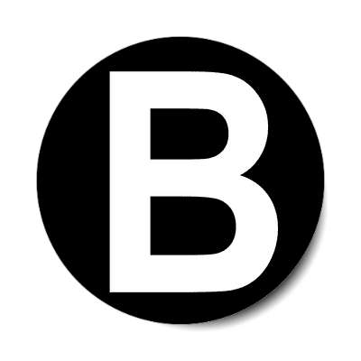 letter b uppercase black white sticker