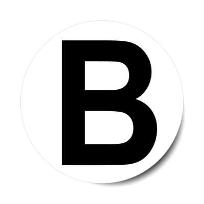 letter b uppercase white black sticker