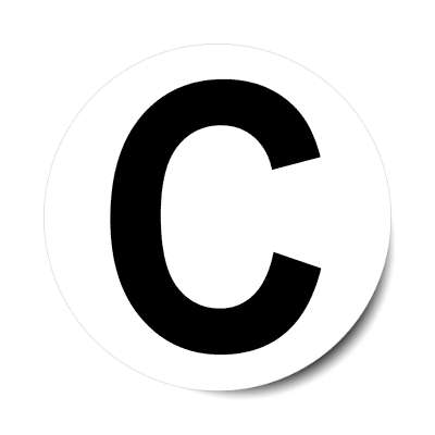 letter c uppercase white black sticker