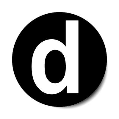 letter d lowercase black white sticker