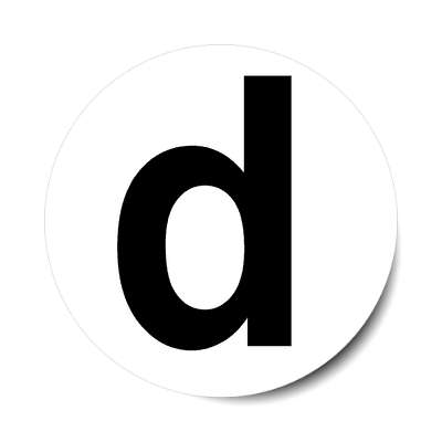 letter d lowercase white black sticker
