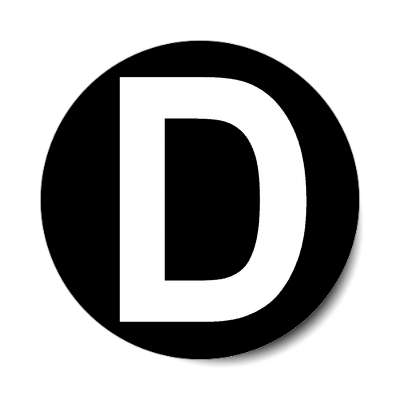 letter d uppercase black white sticker