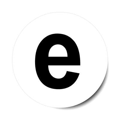 letter e lowercase white black sticker
