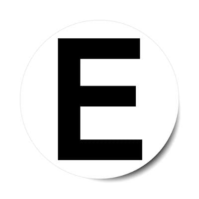 letter e uppercase white black sticker