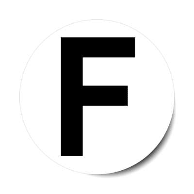 letter f uppercase white black sticker