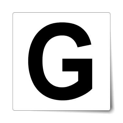 letter g uppercase white black sticker