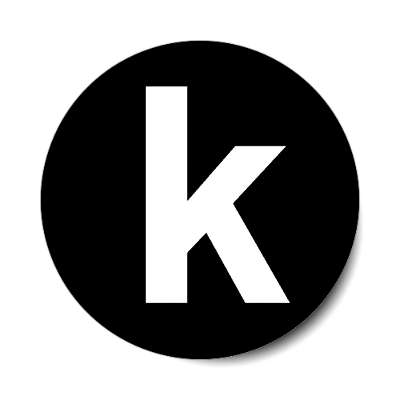 letter k lowercase black white sticker