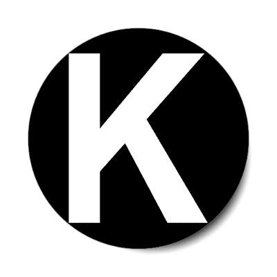 letter k uppercase black white sticker