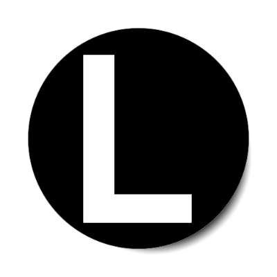 letter l uppercase black white sticker
