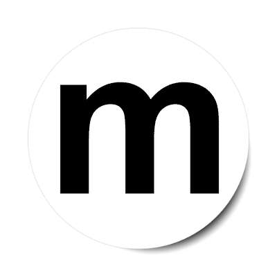 letter m lowercase white black sticker