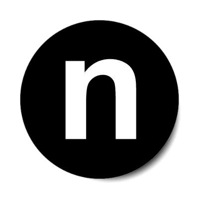 letter n lowercase black white sticker