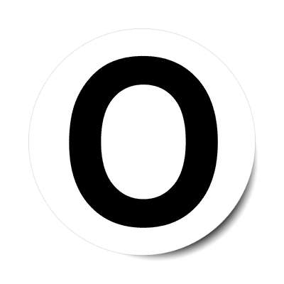 letter o uppercase white black sticker
