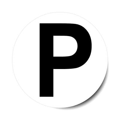 letter p uppercase white black sticker