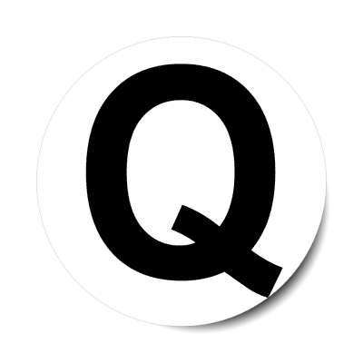 letter q uppercase white black sticker