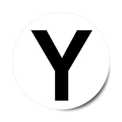 letter y uppercase white black sticker