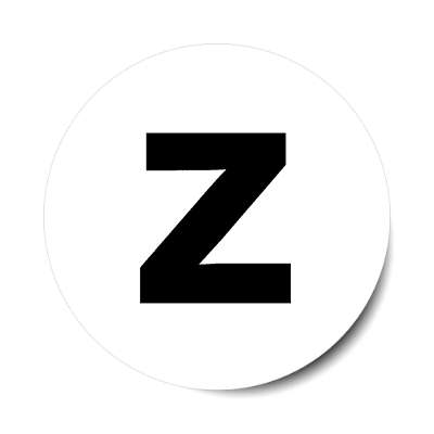 letter z lowercase white black sticker