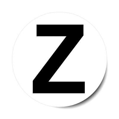 letter z uppercase white black sticker