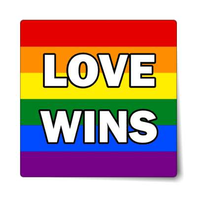 lgbt love wins flag rainbow sticker