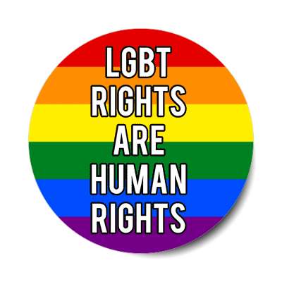 lgbt rights are human rights rainbow sticker