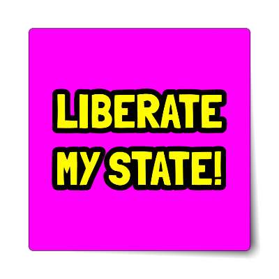 liberate my state magenta sticker