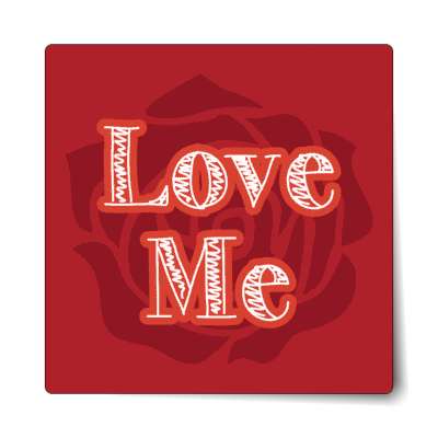 love me red rose sticker