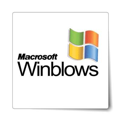 macrosoft winblows microsoft windows parody sticker