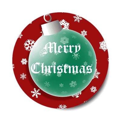 merry christmas colors red green bulb sticker
