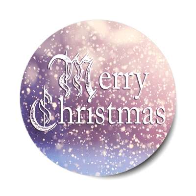 merry christmas old style snowing frost sticker