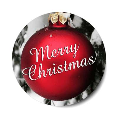 merry christmas ornament red classic sticker
