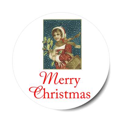 merry christmas woman vintage classic sticker