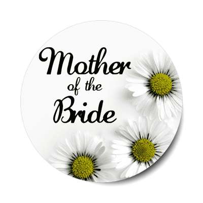 mother of the bride three yellow white flowers sticker