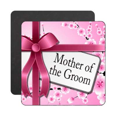 mother of the groom pink ribbon card magnet