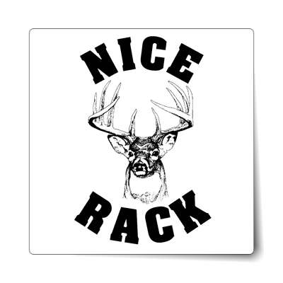 nice rack white deer joke sticker