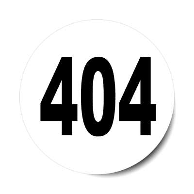 number 404 white black sticker
