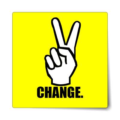 peace change hand sign sticker