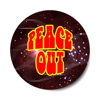 peace out hippy space sticker