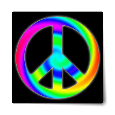 peace sign raindbow swirl sticker